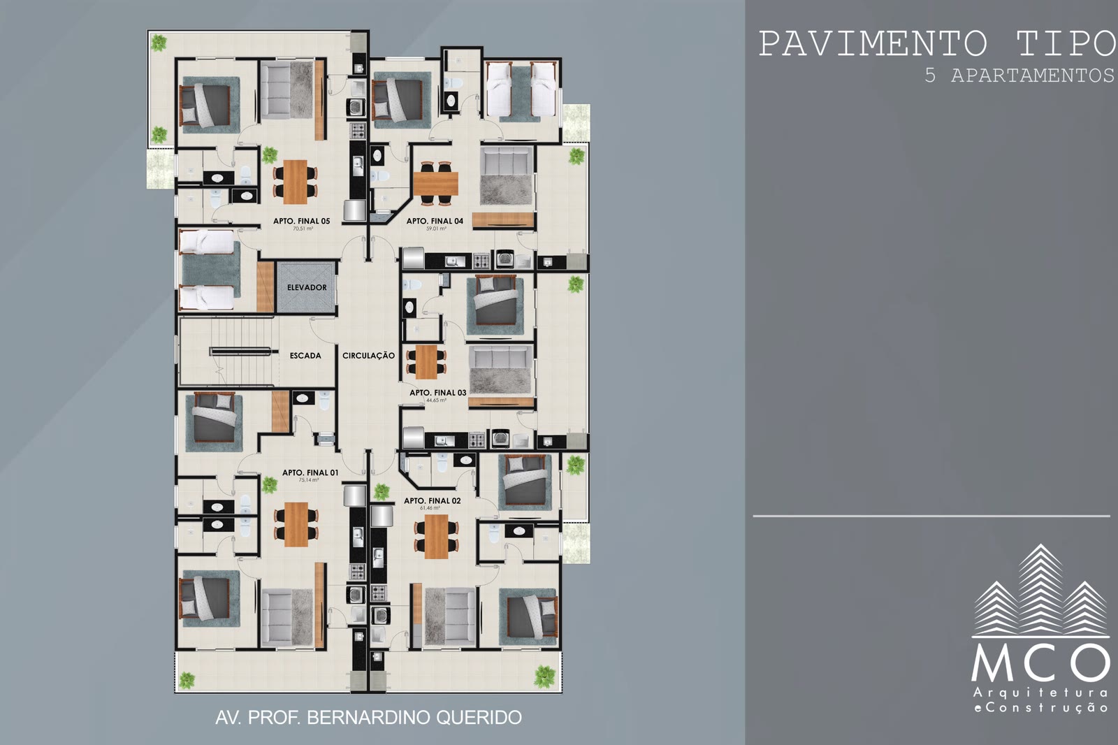 Pavimento tipo — Residencial Esdras, Itaguá, Ubatuba/SP