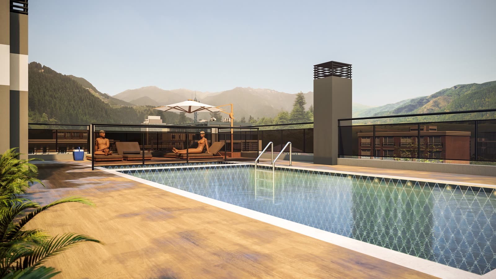 Piscina na cobertura — Residencial Esdras, Itaguá, Ubatuba/SP
