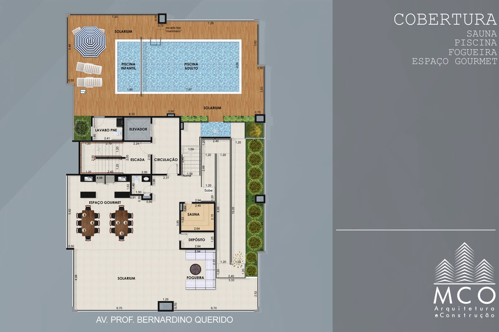 Planta da cobertura — Residencial Esdras, Itaguá, Ubatuba/SP