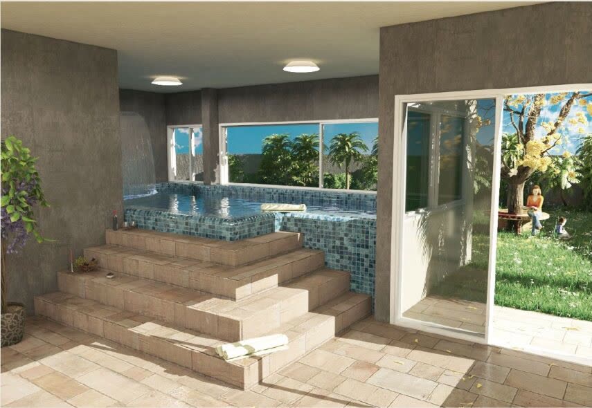 Piscina aquecida coberta — Residencial Gálatas, Centro, Ubatuba/SP